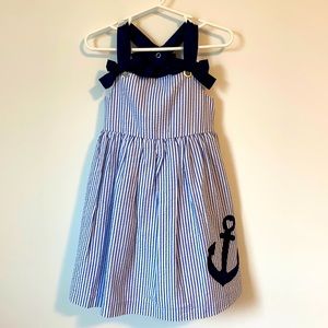 Nautical seersucker dress